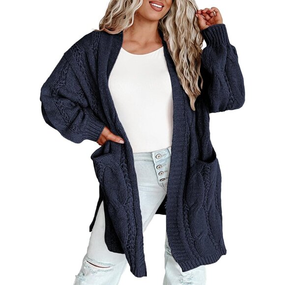 Stylish Long Sleeve Plus Size Cardigan - 100% Acrylic Fall Essential 1X-5X - Picture 1 of 5